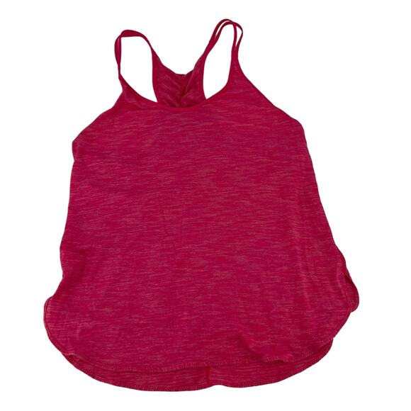 LULULEMON What the Sport Singlet II Tank Top Heathered Cranberry Ruched Size 6 - Picture 4 of 6